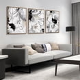 thumbnail image 4 of Hieng 3 Piece Large Modern Abstract Canvas Wall Art For Living Room, Green Black White Minimalist Wall Art Decor Posters Prints For Bedroom Office, 4 of 6
