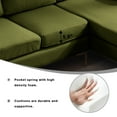 thumbnail image 2 of LiangFu L-Shaped 3-SeaterCouch ,SofaConvertible Sectional Sofa ,Modern Flannel Fabric , Suitable for Small Living Rooms, Green, 2 of 7