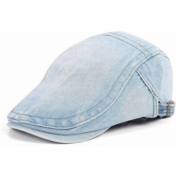 Kukuzhu Newsboy Hats for Men Denim Beret Hat Homme Flat Caps for Men Women Casual Summer Newsboy Ivy Caps Adjustable Cabbie