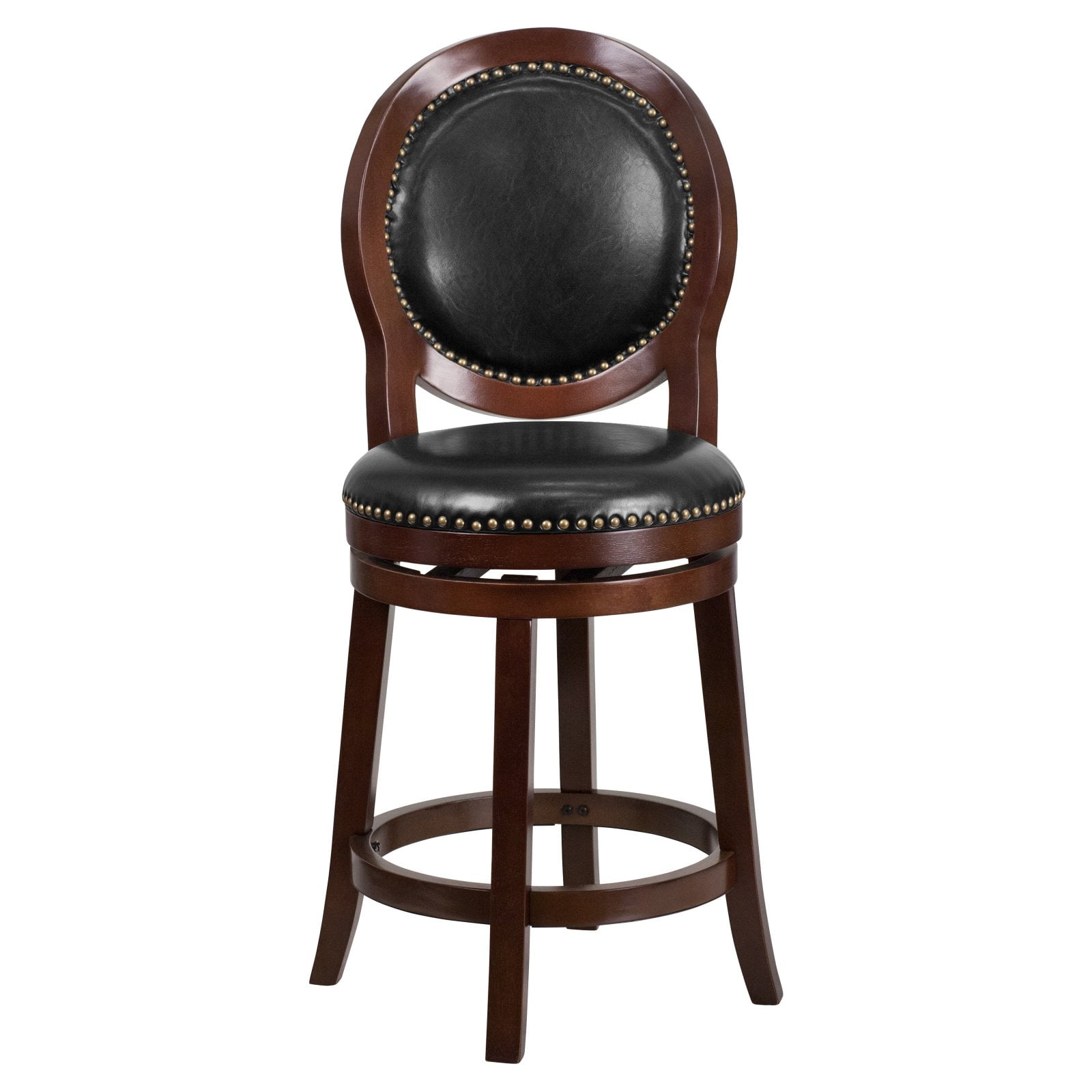 Flash Furniture 26 High Cappuccino Counter Height Wood Barstool Flash Furniture 26 High Cappuccino Counter Height Wood Barstool With Black Leather Swivel Seat Com