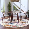 thumbnail image 4 of Spring Floral Round Area&nbsp;Rug 6ft Watercolor Purple Orange Pink Mushroom Farmhouse Non-Slip&nbsp;Washable Circle Rugs Soft Felt Indoor Floor Mat for Bedroom Kitchen Living Room Bathroom, 4 of 9