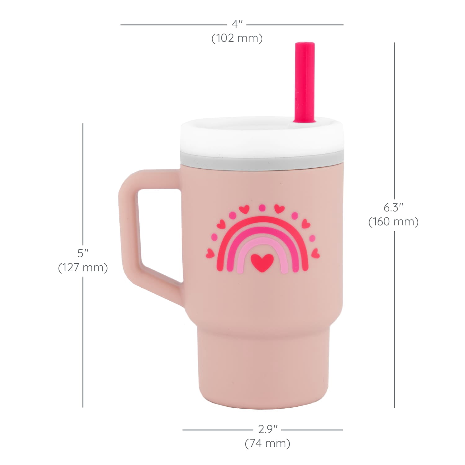 Infantino My 1st Tumbler Valentine's Edition – Adorable Miniature Tumbler with Leak-Resistant Straw and Toddler-Friendly Handle, Encourages Hydration, Easy to Clean, 9 fl. oz