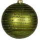 Vickerman 2-Finish Olive Vert Incassable Boule de Noël Ornement 3" (75mm) – image 2 sur 2