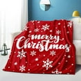 thumbnail image 3 of Merry Christmas Throw Blanket White Snowflake Flannel Blanket Red Christmas Blanket for Kids Boys Girls Xmas Room Decorative Christmas New Year Gift Blanket (Blanket Xmas3022-60 x50), 3 of 5