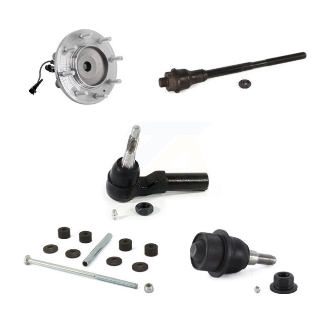 Transit Auto Front Hub Bearing Assembly Link kit Lower Ball Joint and Outer Inner Tie Rod End Kit (5Pc) for Car 2011-2019 GMC Sierra 3500 HD Chevrolet Silverado with Dual Rear Wheels RWD K7T-111413
