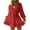 Red, variant on Womens under $10 2026 ! asdoklhq Womens Plus Size Dresses Women's Autumn And Winter V-Neck Long Sleeve Ruffle Lace Solid Dresses