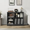thumbnail image 5 of Garvee Record Player Stand, with Vinyl Storage Cabinet, 31.5 x 13.8 x 27.5", Black, 5 of 8