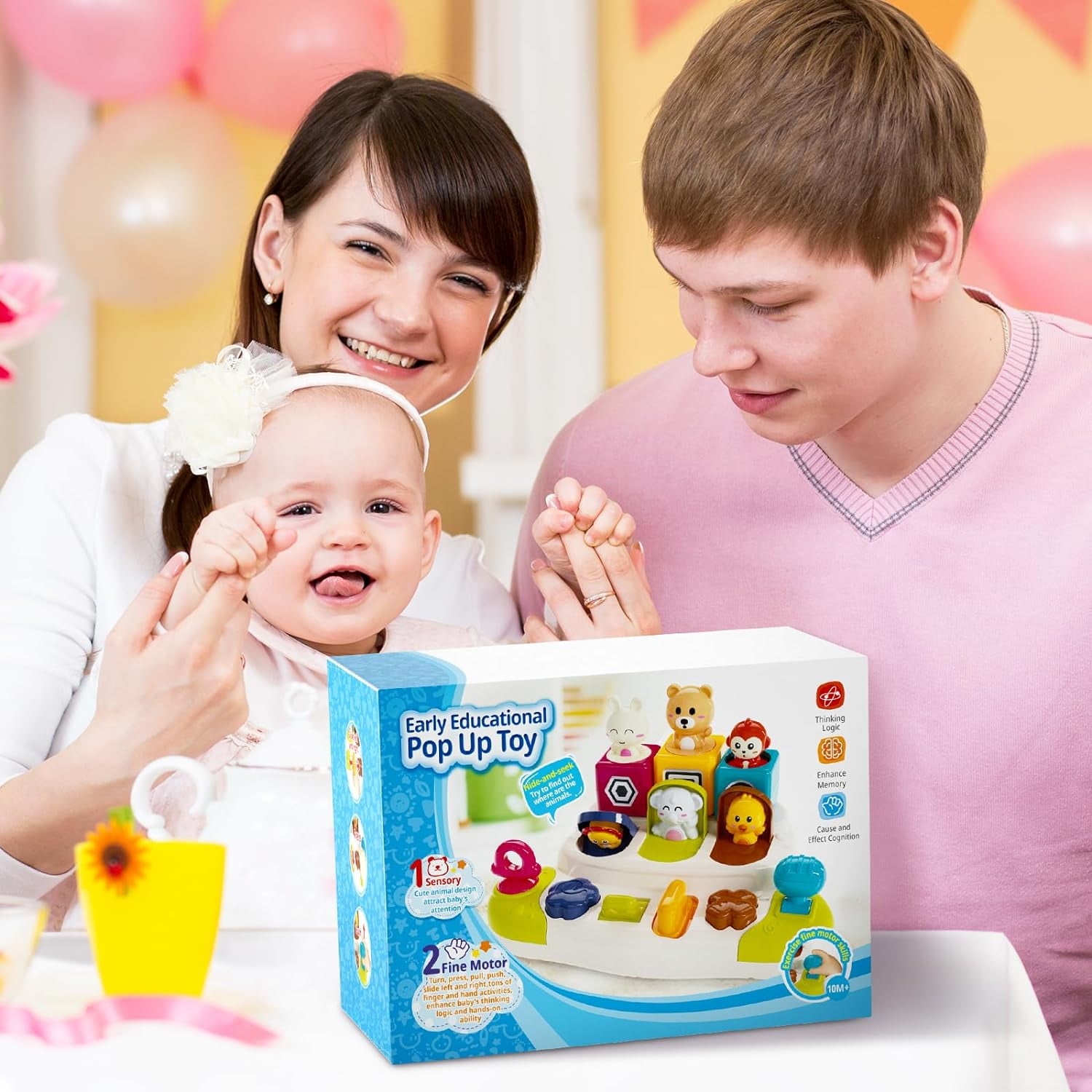 Interactive Animal Toys for Toddlers 1-3, Montessori Cause and Effect Toys for 1 Year Old Boys Girls, Toddler Boys and Girls Toys Ages 1 2 3 Year Old
