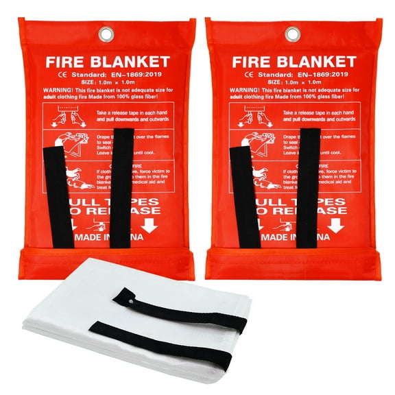 Tesleader Emergency Fire Blanket for Home and Kitchen - 2 Pack - Fire Blankets Emergency for Home 40" x 40"