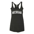 thumbnail image 2 of Wild Bobby State of Michigan College Style Women Tri-Blend Racerback Tank Top, 2 of 6