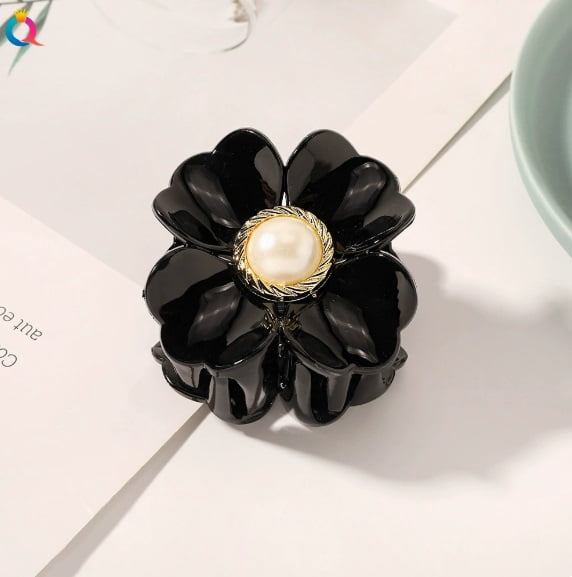 5-Piece Floral Design Hair Claw Clips Set - Elegant and Simple Hair Accessories for Daily Wear, Commuting, and Dates
