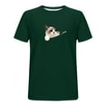 thumbnail image 5 of ZunFeo Mens 3D Cat Zipper Illusion Short Sleeve Graphic T-Shirt Cotton Blend Funny Novelty Cat Print Top Gifts for Cat Lovers Green,Size L, 5 of 5