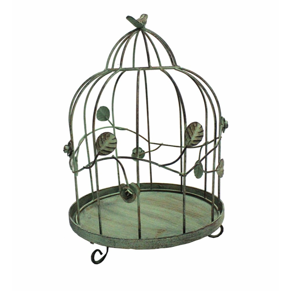 Metal Bird Cage For Garden Decoration, Turquoise