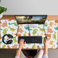 thumbnail image 4 of Long Mouse Pads for Desk,White Cartoon Colorful Dinosaurs Pattern Desk Mats on Top Of Desks, Desk Mouse Pad Extra Large with 3mm Non-Slip Base and Stitched Edge for Gaming,Office,Work,Home 47.3"x23.6", 4 of 6