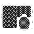 thumbnail image 3 of Black and White Geometric Lattice Pattern Bathroom Rugs Sets 3 Piece,Toilet Cover Set,Absorbent Non Slip Bathroom Mats Sets with U-Shaped Contour Rug Toilet Rug Set, 3 of 5