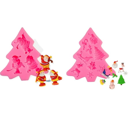 

Christmas Fondant Mold Silicone Chocolate Candy Mold Cupcake Pine Baking Tool