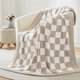 thumbnail image 1 of Checkered Throw Blanket, Beige Throw Blanket Super Soft Plaid Throw Blanket, 1 of 5
