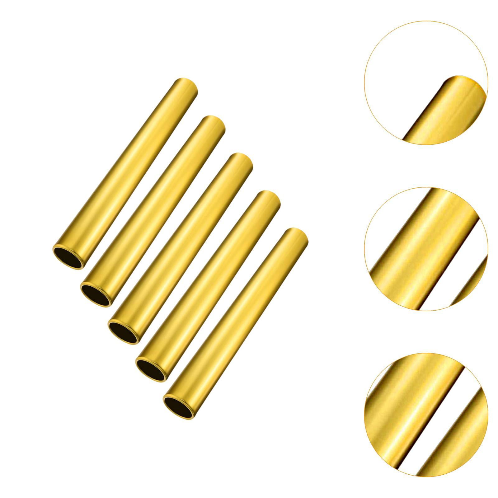 Wswqop Set of 5 Relay for Track And Field Events, 11.42" Running Sticks for Outdoor Use Gold