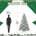 thumbnail image 2 of LAMPHOME 7ft PE/PVC Mixed Flocked Artificial Christmas Tree, 1514 Branch Tips, 3-Part Hinged, Memory Wire, Metal Stand, Green & White, Winter Holiday Décor, 2 of 9