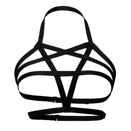 PEZHADA Lingerie for Women 2023,Sexy Lingerie for Women Set,Alluring Women  Cage Bra Elastic Cage Bra Strappy Hollow Out Bra Bustier Regular Push-Up