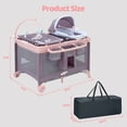 thumbnail image 2 of Pamo Babe 4-in-1 Baby Playard with Bassinet & Changing Table for Newborn,4-Panels Playpen, 2 of 10