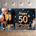 thumbnail image 6 of Sparkling Design Happy 50th Birthday Luxurious Theme Party Banner for Milestone Event Adult Celebration Indoor Decoration, 6 of 7
