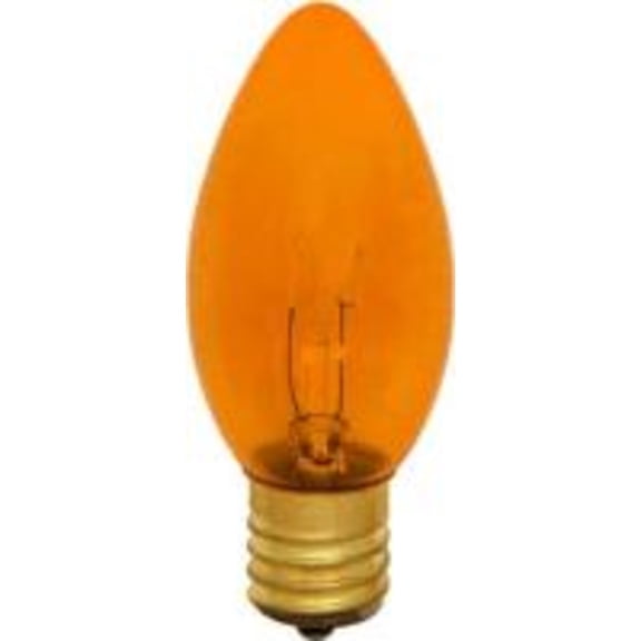 GoodBulb 7 Watt C9 Incandescent Decorative Light Bulb Transparent Amber E17 Intermediate Base 130V 5 Pack