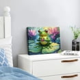 thumbnail image 3 of ZFLMY Frog Lily Pad Rainbow Art Modern Canvas Print Wall Decor 20x16in, 3 of 6