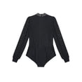 thumbnail image 6 of Doomiva Kids Boys Shiny Latin Tango Ballroom Dance Leotard Top Long Sleeve Bodysuit Gymnastics Modern Dancewear Black 6, 6 of 7