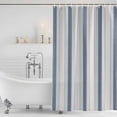 thumbnail image 4 of Blue Beige Waterproof Fabric Shower Curtain,Modern Abstract Gradient Vertical Stripes Waterproof Fabric Shower Curtain for Bathroom Curtains Bathtubs Shower Curtains with 12 Hooks Standard 72x72, 4 of 8