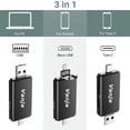 thumbnail image 2 of SD Card Reader  3 in 1 Micro USB Type C Portable Memory Card Reader and SD/TF Card Adapter with OTG Function for PC & Laptop & Smart Phones & Tablets, 2 of 8