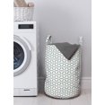 thumbnail image 3 of Floral Laundry Bag, Arrangement of Pastel Tone Motifs Repeating Artwork Vintage Garden Art, Basket with Handles Drawstring Closure for Laundromats, 13" x 19", Pale Green and White, by Ambesonne, 3 of 4
