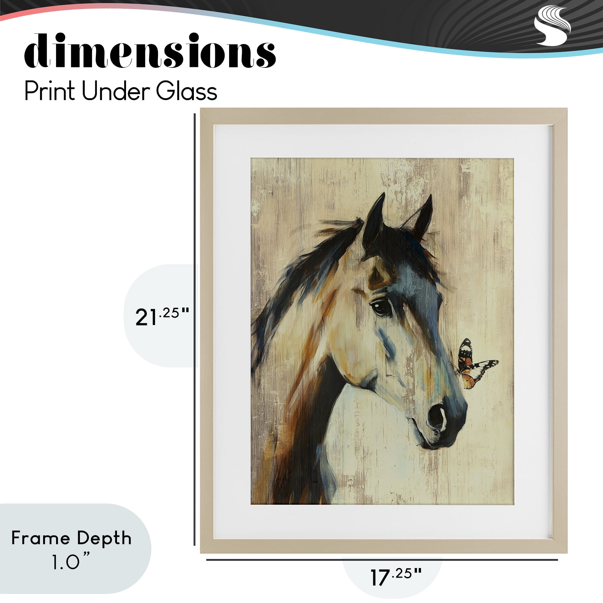 Stupell Industries Tiny Magic Horse & Butterfly Birch Framed Print Under Glass, design by Svetlana Aleynikova
