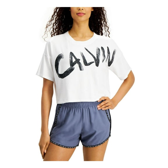 Calvin Klein Performance Womens Cropped Casual T-Shirt