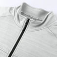thumbnail image 4 of Mens T-shirts Male Outdoor Raglan Sleeve Stand Collar Jacket Athletic Fitness Running Stretch Breathable Cardigan Jacket Workout Tee Mens Long Sleeve Polyester plus Size Work Shirt Long White 2XL, 4 of 8