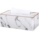 thumbnail image 1 of Cajas de pañuelos de cuero sintético, dispensador de pañuelos rectangular, soporte para pañuelos para el hogar y el automóvil (mármol), 1 of 5