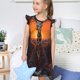 thumbnail image 4 of Fotbe Tree Hollow Meditating Giraffe Vestido de Dormir para Niñas de 3 a 10 Años, Mangas Cortas, Estilo Princesa, Pijama Camisón con Mangas Voladas-Medium, 4 of 6
