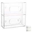 thumbnail image 6 of Aphbrada Glove Box Dispenser Holder Wall Mounted, Acrylic Double Gloves Rack for Medical, Latex, Rubber, Nitrile, Exam, Disposable Glove Boxes, Tissues Box Cover Holder, Clear, 6 of 8