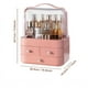 thumbnail image 2 of Organizador de maquillaje, caja de almacenamiento de cosméticos portátil de acrílico, cajones transparentes, caja de joyería, soporte para cosméticos para tocador y baño (rosa), 2 of 5