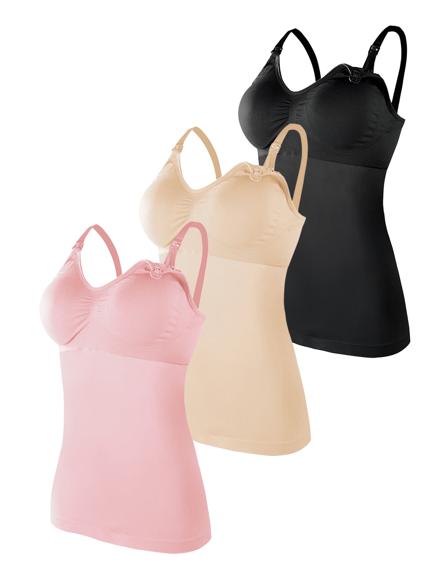 Inadays Women's Maternity Nursing Tank Tops Built in Bra for Breastfeeding, Maternity Camisole