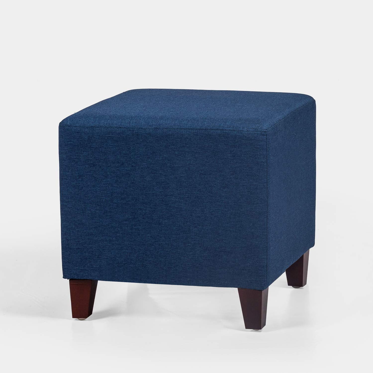 Homebeez Simple British Style Cube Ottoman Footstool, 16x16x16, Cobalt