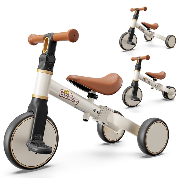 EveStone 5-in-1 Kids Balance Bike, Toddler Tricycle for 1-3, Ride-On Toy for 18 Months to 4 Years, Outdoor and Indoor Gift Bike for Yard, Sidewalk, Park, Birthday Present for Boys & Girls, PINK