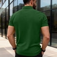 thumbnail image 4 of Qwertyu Men's Polo Shirts 2026 Short Sleeve Casual Polo T Shirt Color Block Slim Fit Golf Shirts with Pocket Dark Green 3XL, 4 of 5