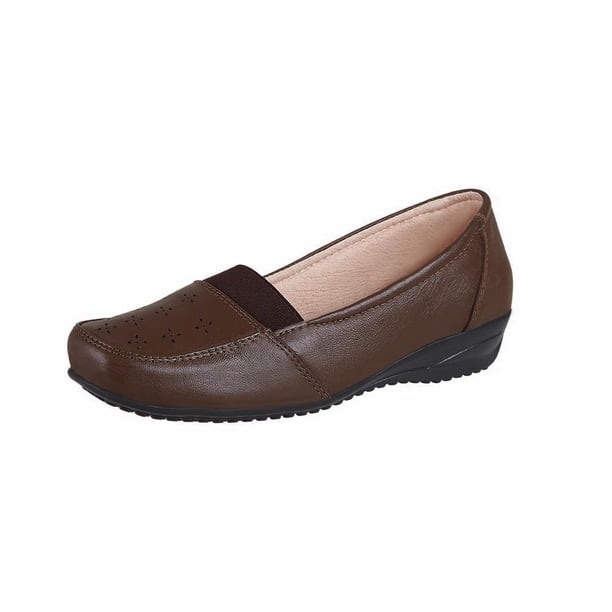 Zapato Línea Confort Mujer Confort Café 100% piel Castalia Confort