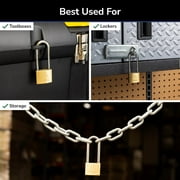 Brinks Solid Brass 40mm Keyed Padlock with 2 1/2in Shackle, 4 pack