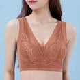 thumbnail image 3 of Cotton Bras for Women Padded Bra Feature V-Neck Wire-Free Bra Style W-399 Coffee 4XL, 3 of 4