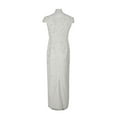 thumbnail image 2 of Adrianna Papell Off-Shoulder Zipper Back Sequined Beaded Column Mesh Dress-IVORY / 4, 2 of 11