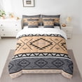 thumbnail image 2 of Manfei Bisque Grey Aztec Bedding Comforter Set 7 Pieces for Women, Boho Mandala Square Full Bedding Set, Tribal Hippie Style Reversible Fitted Sheet Flat Sheet, Super Cozy Room Decor, 2 of 7