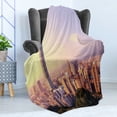 thumbnail image 4 of Landscape Soft Flannel Fleece Throw Blanket, Evening Skyline of Taipei Taiwan Cityscape Modern Landmark Urban Scenery, Cozy Plush for Indoor and Outdoor Use, 50" x 70", Multicolor, by Ambesonne, 4 of 5