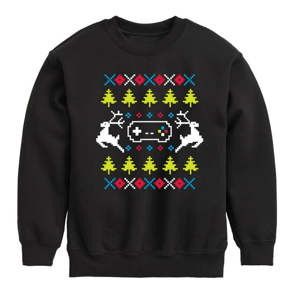 Instant Message - Video Game Ugly Christmas Sweater - Toddler & Youth Crewneck Fleece Sweatshirt